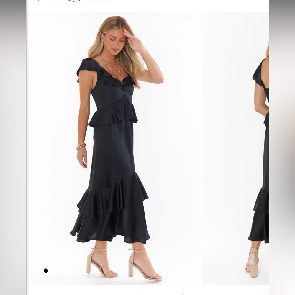 Show Me Your Mumu Reese Ruffle Dress Black size XL